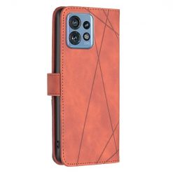Lacné Kryty | Knižkové puzdro Rhombus hnedé – Motorola Edge 40 Pro | Lacné Kryty