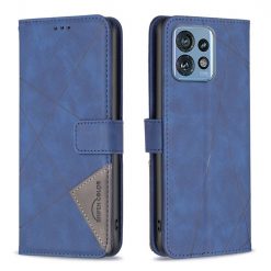 Lacné Kryty | Knižkové puzdro Rhombus modré – Motorola Edge 40 Pro | Lacné Kryty