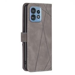 Lacné Kryty | Knižkové puzdro Rhombus sivé – Motorola Edge 40 Pro | Lacné Kryty