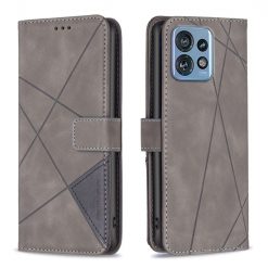 Lacné Kryty | Knižkové puzdro Rhombus sivé – Motorola Edge 40 Pro | Lacné Kryty