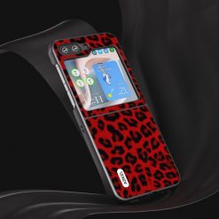Kryt Abeel Leopard Case červený – Samsung Galaxy Z Flip 5 | Lacné Kryty Lacné Kryty | Kryt Abeel Leopard Case červený – Samsung Galaxy Z Flip 5 | Lacné Kryty