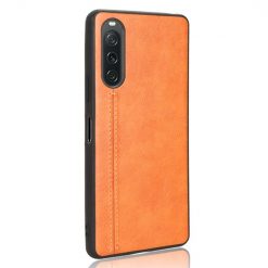 Kryt Shockproof Sewing Cow Pattern oranžový – Sony Xperia 10 V | Lacné Kryty Lacné Kryty | Kryt Shockproof Sewing Cow Pattern oranžový – Sony Xperia 10 V | Lacné Kryty