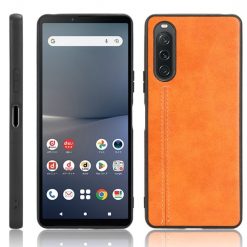 Kryt Shockproof Sewing Cow Pattern oranžový – Sony Xperia 10 V | Lacné Kryty Lacné Kryty | Kryt Shockproof Sewing Cow Pattern oranžový – Sony Xperia 10 V | Lacné Kryty