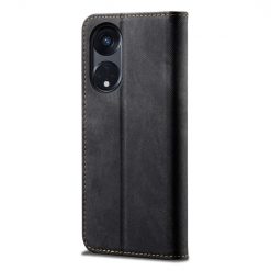 Peňaženkové puzdro Denim Texture čierne – Oppo A98 5G | Lacné Kryty Lacné Kryty | Peňaženkové puzdro Denim Texture čierne – Oppo A98 5G | Lacné Kryty