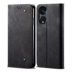 Peňaženkové puzdro Denim Texture čierne – Oppo A98 5G | Lacné Kryty Lacné Kryty | Peňaženkové puzdro Denim Texture čierne – Oppo A98 5G | Lacné Kryty