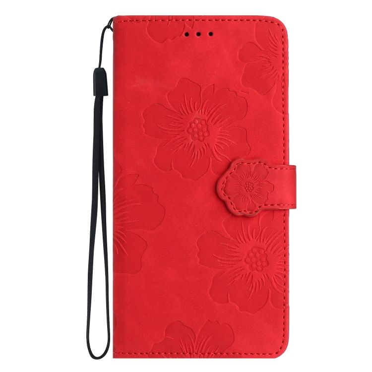 Peňaženkové puzdro Embossing Pattern Kvety červené – Xiaomi Redmi Note 12S