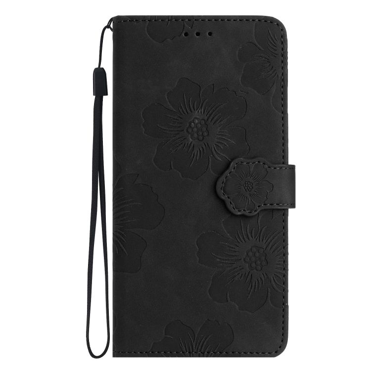 Peňaženkové puzdro Embossing Pattern Kvety čierne – Xiaomi Redmi Note 12S