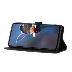 Lacné Kryty | Peňaženkové puzdro Embossing Pattern Kvety čierne – Xiaomi Redmi Note 12S | Lacné Kryty