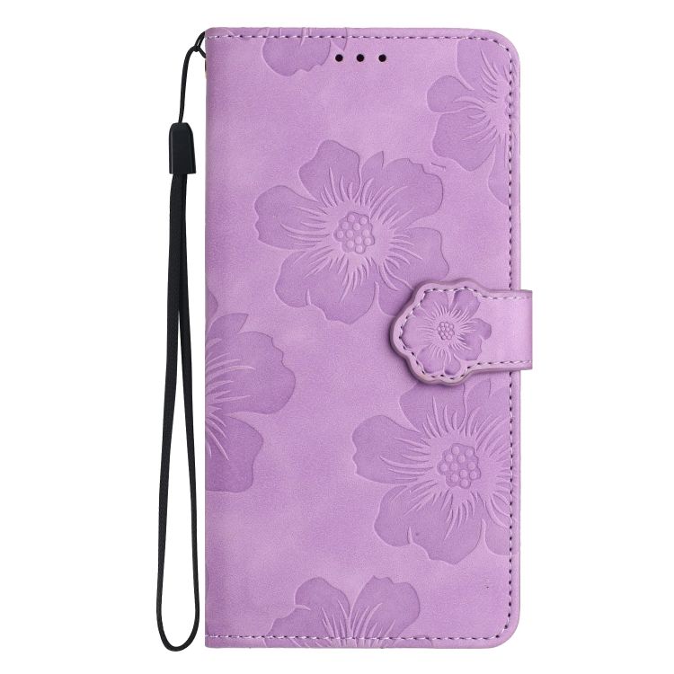 Peňaženkové puzdro Embossing Pattern Kvety fialové – Xiaomi Redmi Note 12S