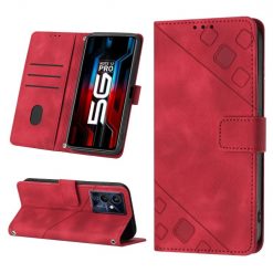 Lacné Kryty | Peňaženkové puzdro Embossing Pattern Square červené – Infinix Note 12 Pro 5G | Lacné Kryty