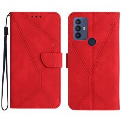 Peňaženkové puzdro Embossing Pattern Stitchy case červené – TCL 305 / 306 / 30 SE / 30E | Lacné Kryty Lacné Kryty | Peňaženkové puzdro Embossing Pattern Stitchy case červené – TCL 305 / 306 / 30 SE / 30E | Lacné Kryty