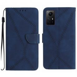 Lacné Kryty | Peňaženkové puzdro Embossing Pattern Stitchy case modré – Xiaomi Redmi Note 12S | Lacné Kryty