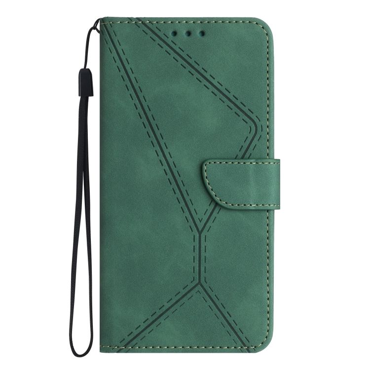 Peňaženkové puzdro Embossing Pattern Stitchy case zelené – Xiaomi Redmi Note 12S