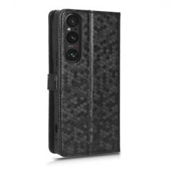 Peňaženkové puzdro Honeycomb Dot Texture Case čierne – Sony Xperia 1 V | Lacné Kryty Lacné Kryty | Peňaženkové puzdro Honeycomb Dot Texture Case čierne – Sony Xperia 1 V | Lacné Kryty
