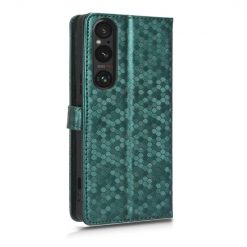 Peňaženkové puzdro Honeycomb Dot Texture Case zelené – Sony Xperia 1 V | Lacné Kryty Lacné Kryty | Peňaženkové puzdro Honeycomb Dot Texture Case zelené – Sony Xperia 1 V | Lacné Kryty