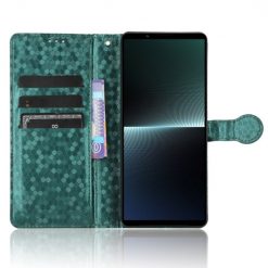 Peňaženkové puzdro Honeycomb Dot Texture Case zelené – Sony Xperia 1 V | Lacné Kryty Lacné Kryty | Peňaženkové puzdro Honeycomb Dot Texture Case zelené – Sony Xperia 1 V | Lacné Kryty