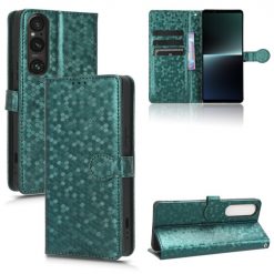 Peňaženkové puzdro Honeycomb Dot Texture Case zelené – Sony Xperia 1 V | Lacné Kryty Lacné Kryty | Peňaženkové puzdro Honeycomb Dot Texture Case zelené – Sony Xperia 1 V | Lacné Kryty
