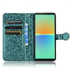 Peňaženkové puzdro Honeycomb Dot Texture Case zelené – Sony Xperia 10 V | Lacné Kryty Lacné Kryty | Peňaženkové puzdro Honeycomb Dot Texture Case zelené – Sony Xperia 10 V | Lacné Kryty