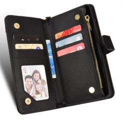 Lacné Kryty | Peňaženkové puzdro Litchi Wallet case čierne – T Phone Pro / T Phone Pro (2023) | Lacné Kryty