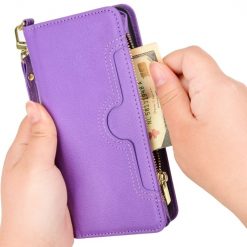Peňaženkové puzdro Litchi Wallet case fialové – T Phone Pro / T Phone Pro (2023) | Lacné Kryty Lacné Kryty | Peňaženkové puzdro Litchi Wallet case fialové – T Phone Pro / T Phone Pro (2023) | Lacné Kryty