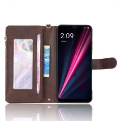 Lacné Kryty | Peňaženkové puzdro Litchi Wallet case hnedé – T Phone Pro / T Phone Pro (2023) | Lacné Kryty