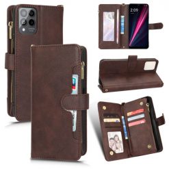 Lacné Kryty | Peňaženkové puzdro Litchi Wallet case hnedé – T Phone Pro / T Phone Pro (2023) | Lacné Kryty