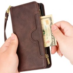 Lacné Kryty | Peňaženkové puzdro Litchi Wallet case hnedé – T Phone Pro / T Phone Pro (2023) | Lacné Kryty