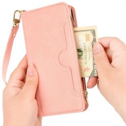 Lacné Kryty | Peňaženkové puzdro Litchi Wallet case ružové – T Phone Pro / T Phone Pro (2023) | Lacné Kryty