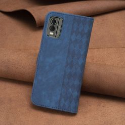 Lacné Kryty | Peňaženkové puzdro Plaid case modré – Nokia C32 | Lacné Kryty