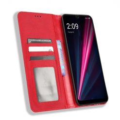 Lacné Kryty | Peňaženkové puzdro Retro Leather červené – T Phone Pro / T Phone Pro (2023) | Lacné Kryty
