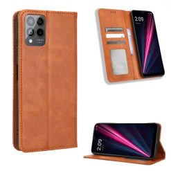 Lacné Kryty | Peňaženkové puzdro Retro Leather hnedé – T Phone Pro / T Phone Pro (2023) | Lacné Kryty