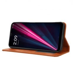 Lacné Kryty | Peňaženkové puzdro Retro Leather hnedé – T Phone Pro / T Phone Pro (2023) | Lacné Kryty