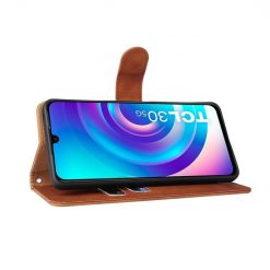 Peňaženkové puzdro Solid hnedé – TCL 30 / 30+ | Lacné Kryty Lacné Kryty | Peňaženkové puzdro Solid hnedé – TCL 30 / 30+ | Lacné Kryty