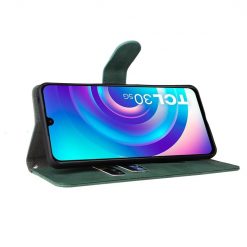 Lacné Kryty | Peňaženkové puzdro Solid zelené – TCL 30 / 30+ | Lacné Kryty