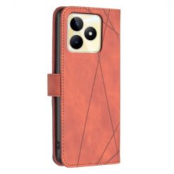 Lacné Kryty | Knižkové puzdro Rhombus hnedé – Realme C53 | Lacné Kryty