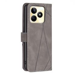 Lacné Kryty | Knižkové puzdro Rhombus sivé – Realme C53 | Lacné Kryty