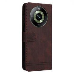 Lacné Kryty | Knižkové puzdro Skin Feel case hnedé – Realme 11 Pro / 11 Pro+ | Lacné Kryty