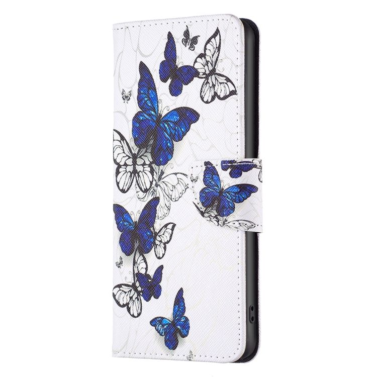 Knižkové puzdro Trendy Colored case Modro-biely motýľ – Xiaomi Redmi 12