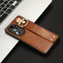 Kryt Wristband Case hnedý – Oppo Reno10 5G (Reno 10 5G) | Lacné Kryty Lacné Kryty | Kryt Wristband Case hnedý – Oppo Reno10 5G (Reno 10 5G) | Lacné Kryty
