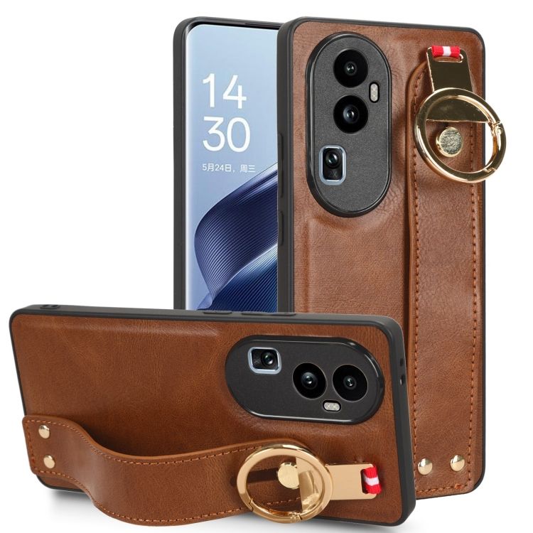 Kryt Wristband Case hnedý – Oppo Reno10 5G (Reno 10 5G) | Lacné Kryty Lacné Kryty | Kryt Wristband Case hnedý – Oppo Reno10 5G (Reno 10 5G) | Lacné Kryty