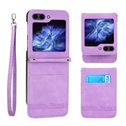 Lacné Kryty | Peňaženkové puzdro Dierfeng Dream fialové – Samsung Galaxy Z Flip 5 | Lacné Kryty