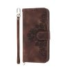 Lacné Kryty | Peňaženkové puzdro Embossing Pattern Flowery Mandala čierne – Honor 90 | Lacné Kryty