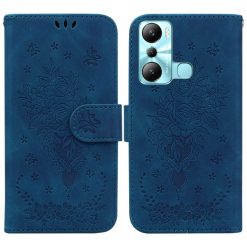 Lacné Kryty | Peňaženkové puzdro Embossing Pattern Kytica modré – Infinix Hot 20i | Lacné Kryty
