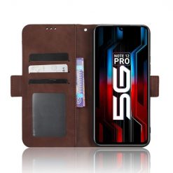 Lacné Kryty | Peňaženkové puzdro Slots case hnedé – Infinix Note 12 Pro 5G | Lacné Kryty