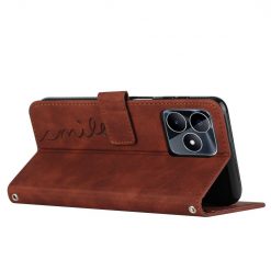Lacné Kryty | Peňaženkové puzdro Smile case hnedé – Realme C53 | Lacné Kryty