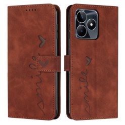 Lacné Kryty | Peňaženkové puzdro Smile case hnedé – Realme C53 | Lacné Kryty