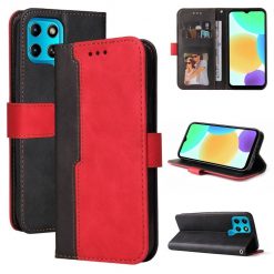 Lacné Kryty | Peňaženkové puzdro Stitching čierno-červené – Infinix Smart 6 | Lacné Kryty