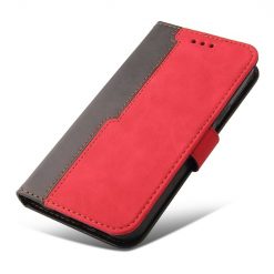 Lacné Kryty | Peňaženkové puzdro Stitching čierno-červené – Infinix Smart 6 | Lacné Kryty