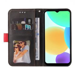 Lacné Kryty | Peňaženkové puzdro Stitching čierno-červené – Infinix Smart 6 | Lacné Kryty