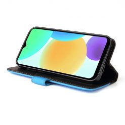 Lacné Kryty | Peňaženkové puzdro Stitching čierno-modré – Infinix Smart 6 | Lacné Kryty